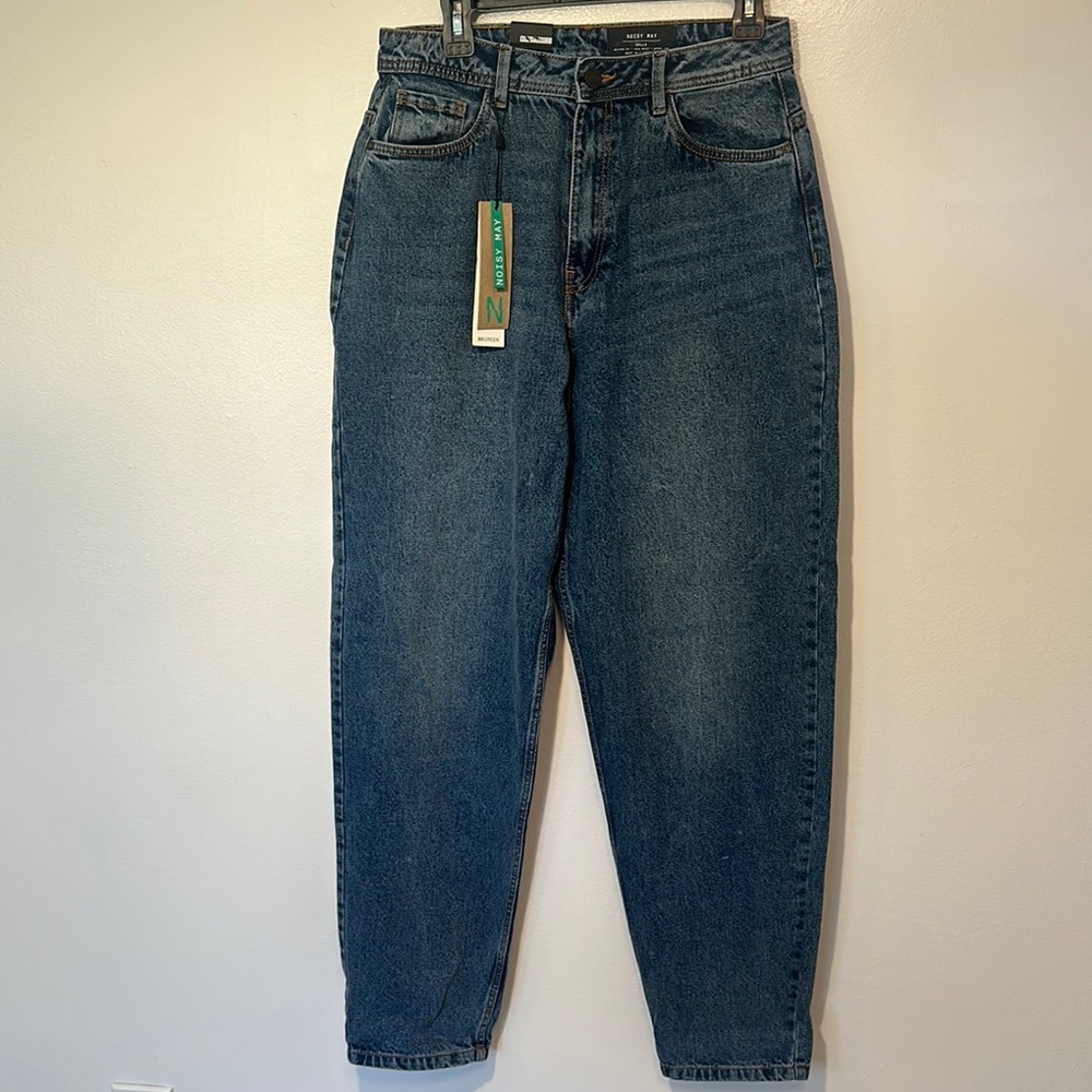 NOISY MAY Relaxed fit high waist barrel leg Stella Blue Denim Jeans NWT